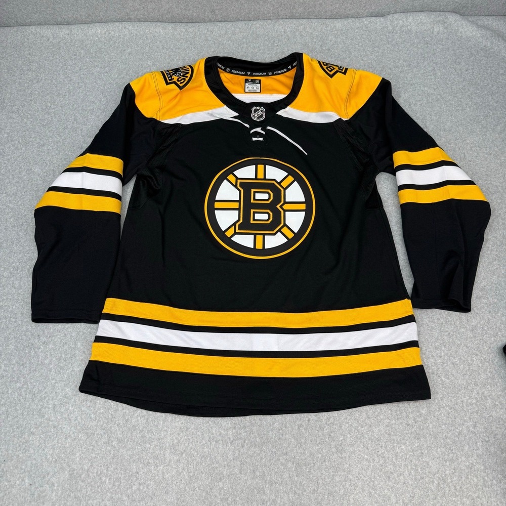 Authentic Boston Bruins Premium Black Jersey w/ Fight Strap 54 NWOT Fanatics
